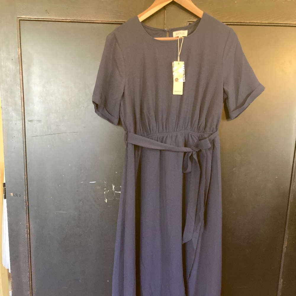 Dusty blue bridesmaid dress